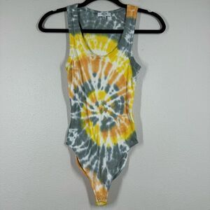 Agolde Swirl Tie Dye Ribbed Tank Bodysuit Size XS